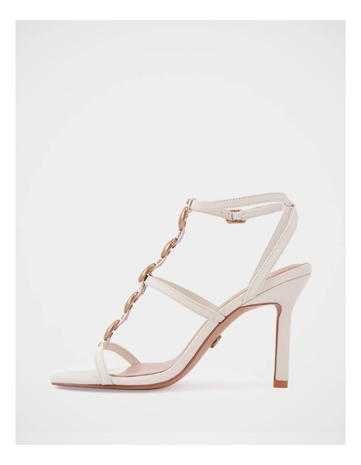 Zola Leather Stiletto Heel in Vintage Ivory image 6