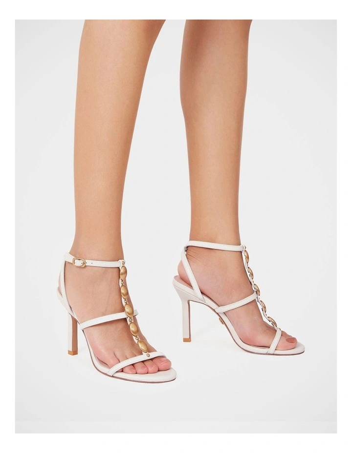 Zola Leather Stiletto Heel in Vintage Ivory image 7