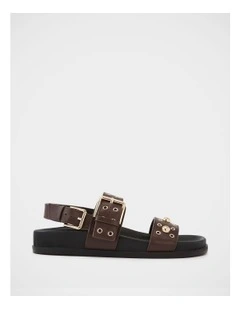 Fifi Suede Leather Sandal in Espresso