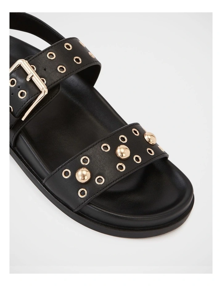 Fifi Leather Sandal in Black image 3