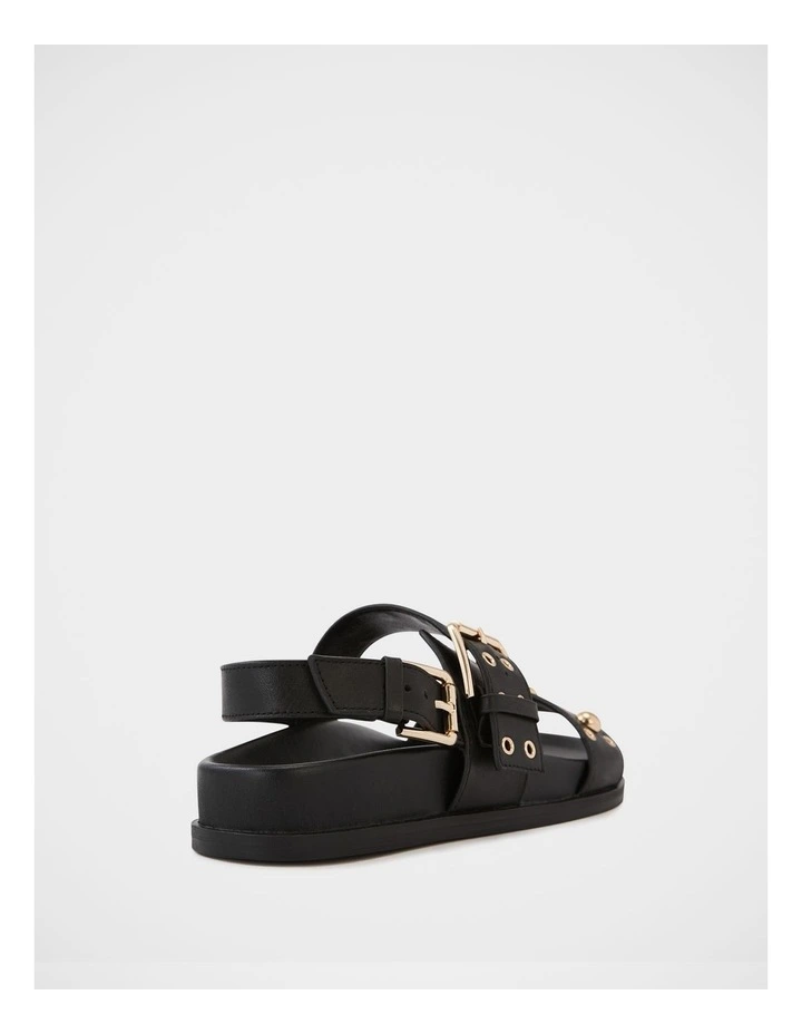 Fifi Leather Sandal in Black image 4