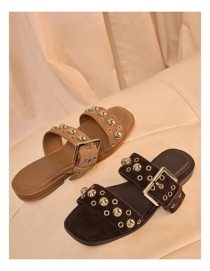 Dixee Suede Leather Sandal in Ebony image 2