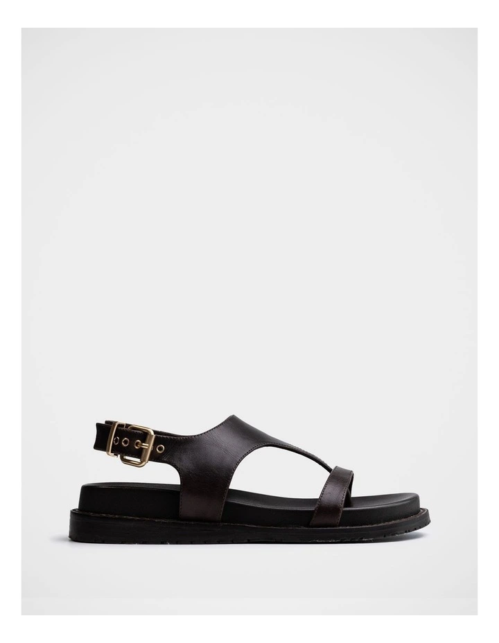 Anina Pebble Leather Flatform Sandal in Espresso image 1