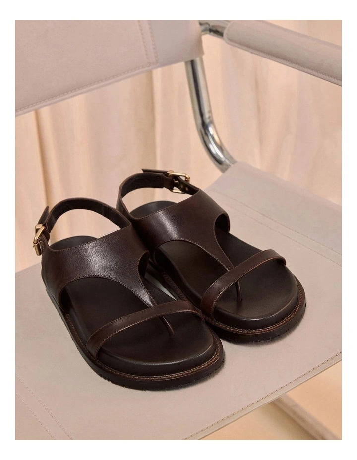 Anina Pebble Leather Flatform Sandal in Espresso image 2