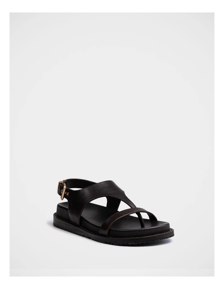 Anina Pebble Leather Flatform Sandal in Espresso image 3