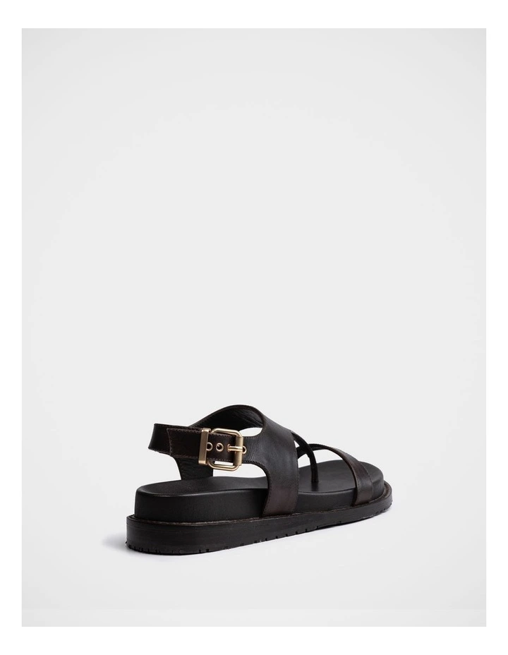 Anina Pebble Leather Flatform Sandal in Espresso image 5