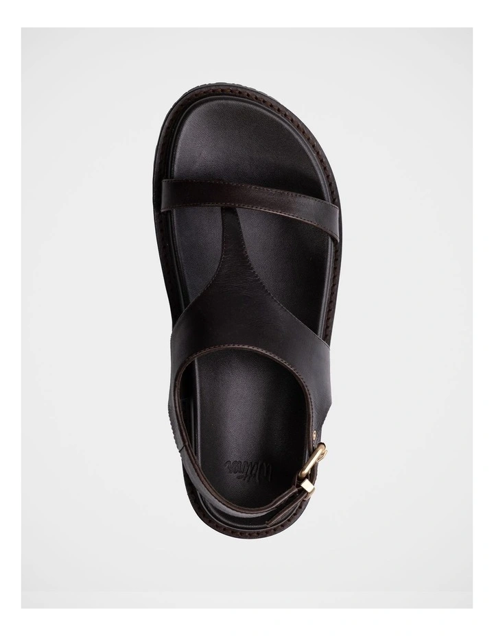 Anina Pebble Leather Flatform Sandal in Espresso image 6
