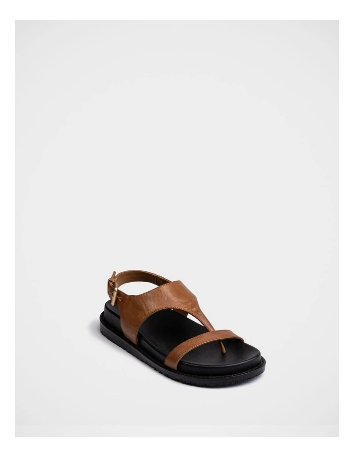 Anina Leather Flatform Sandal in Dark Cognac image 2