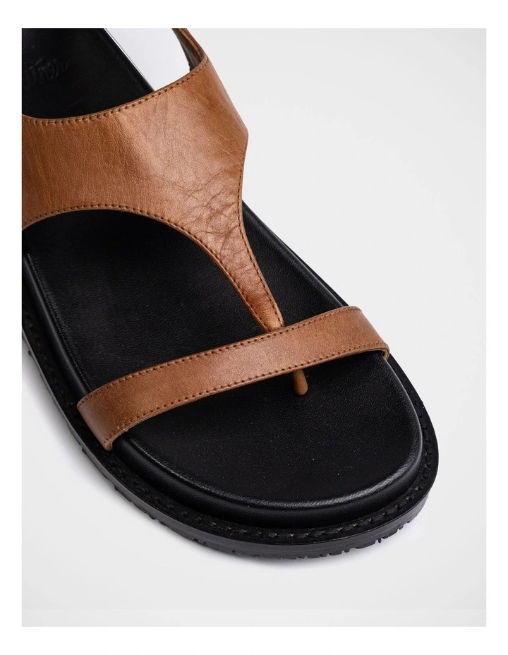 Anina Leather Flatform Sandal in Dark Cognac image 3