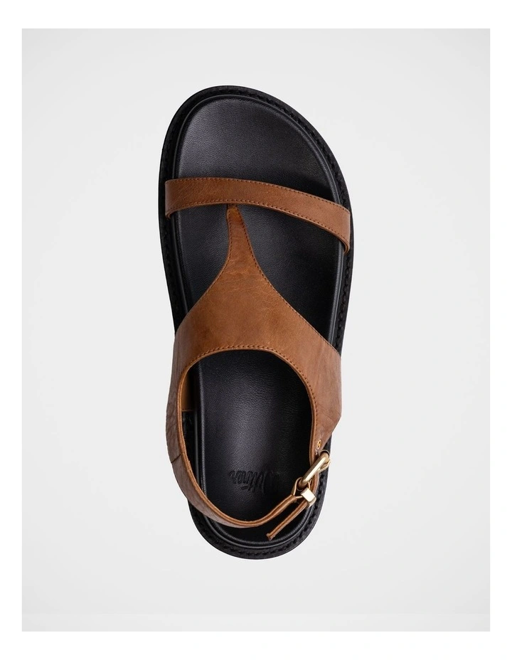 Anina Leather Flatform Sandal in Dark Cognac image 5