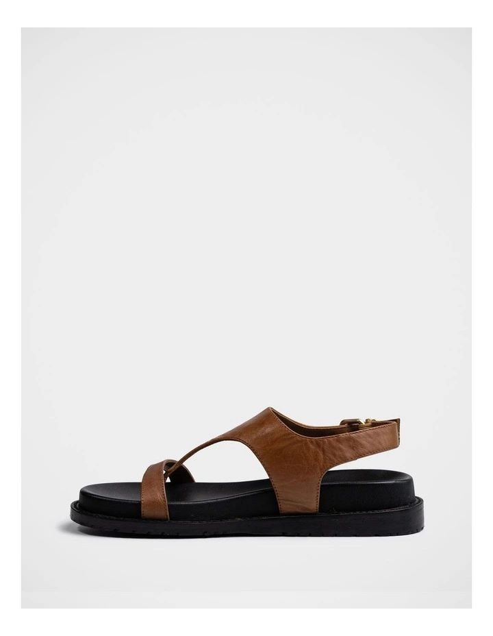 Anina Leather Flatform Sandal in Dark Cognac image 6