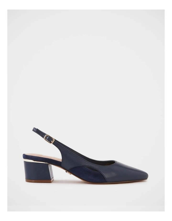 Gisela Leather Slingback in Navy image 1