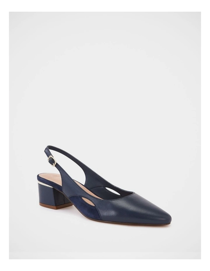 Gisela Leather Slingback in Navy image 2