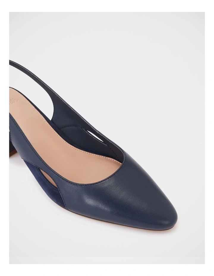 Gisela Leather Slingback in Navy image 3