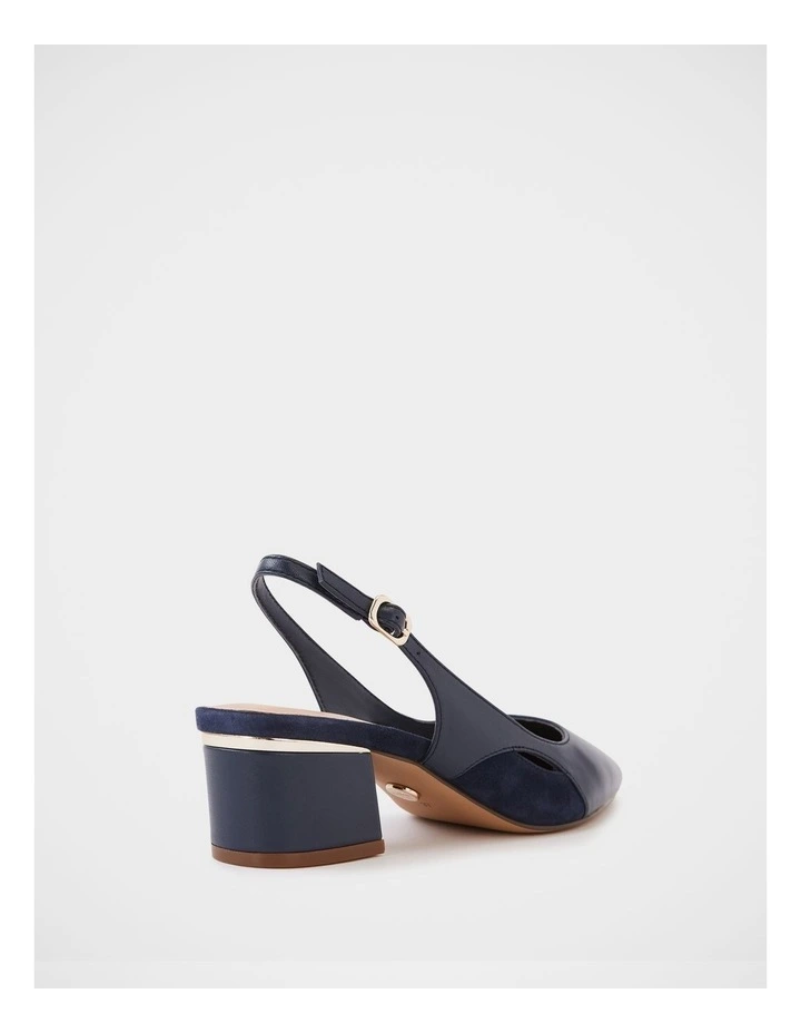 Gisela Leather Slingback in Navy image 4