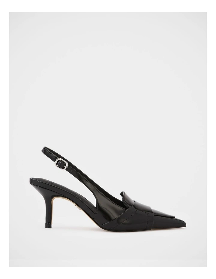 Luna Leather Slingback in Black image 1