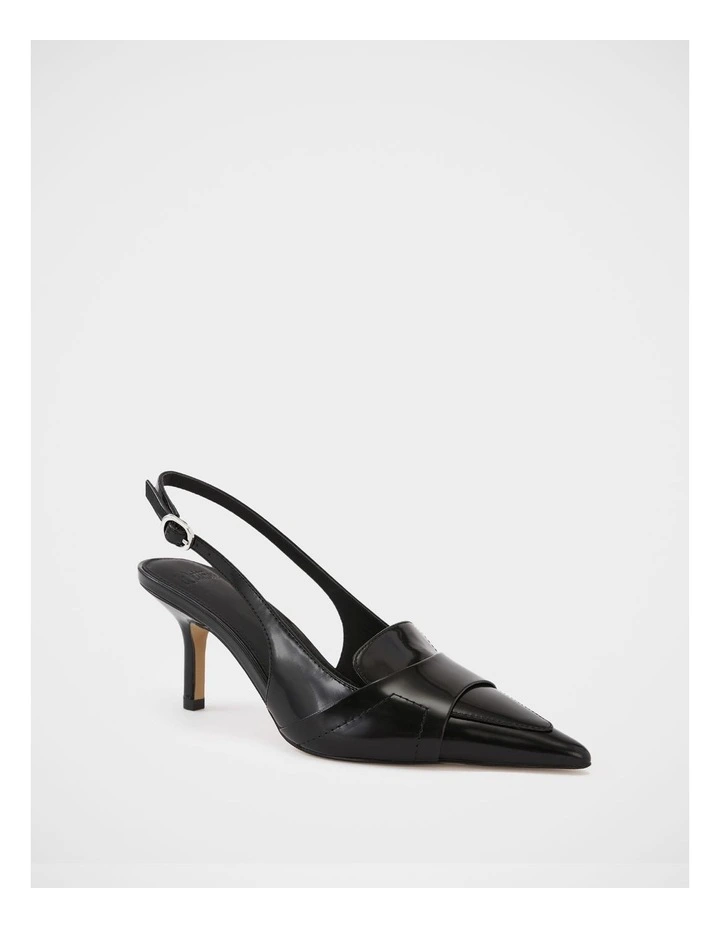 Luna Leather Slingback in Black image 2