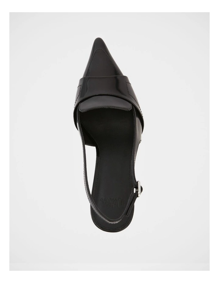 Luna Leather Slingback in Black image 5