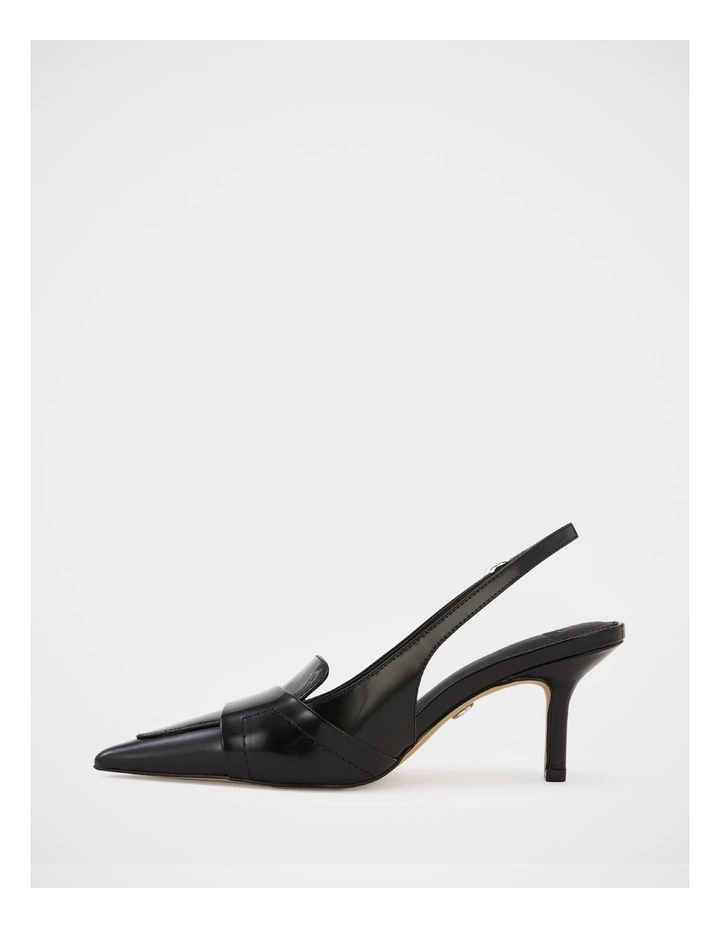 Luna Leather Slingback in Black image 6