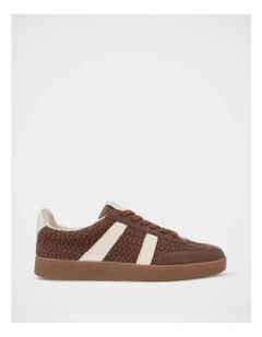 Boston Textile And Suede Sneaker in Brown