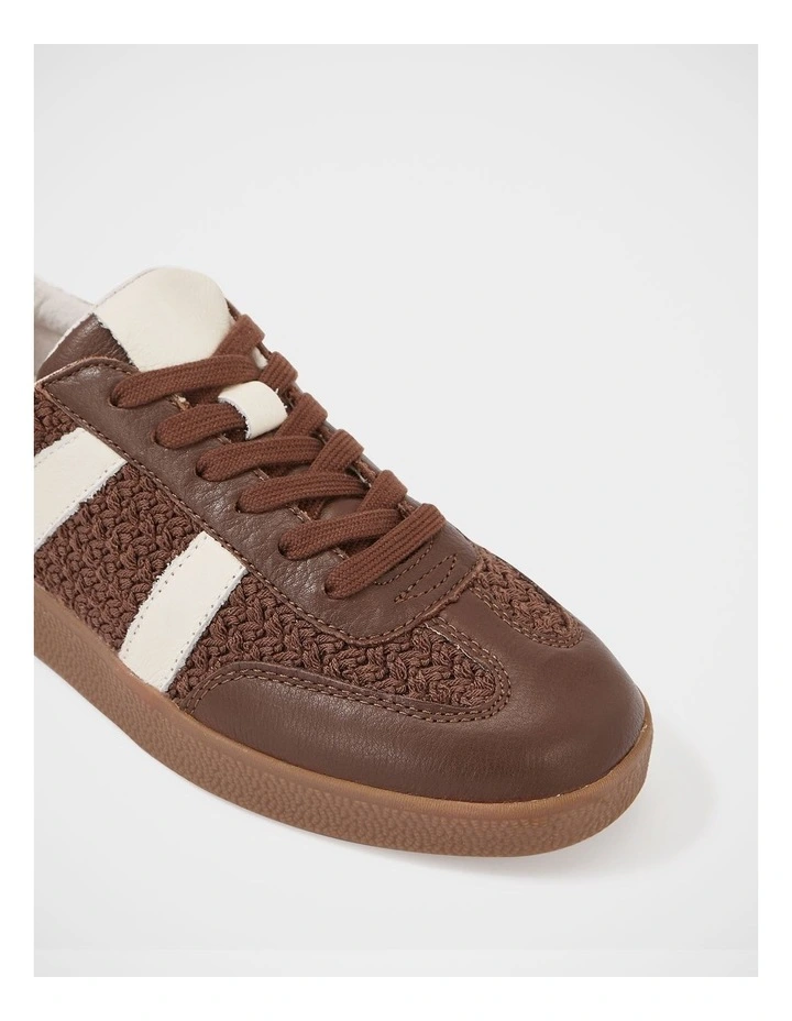 Boston Textile And Suede Sneaker in Brown image 3