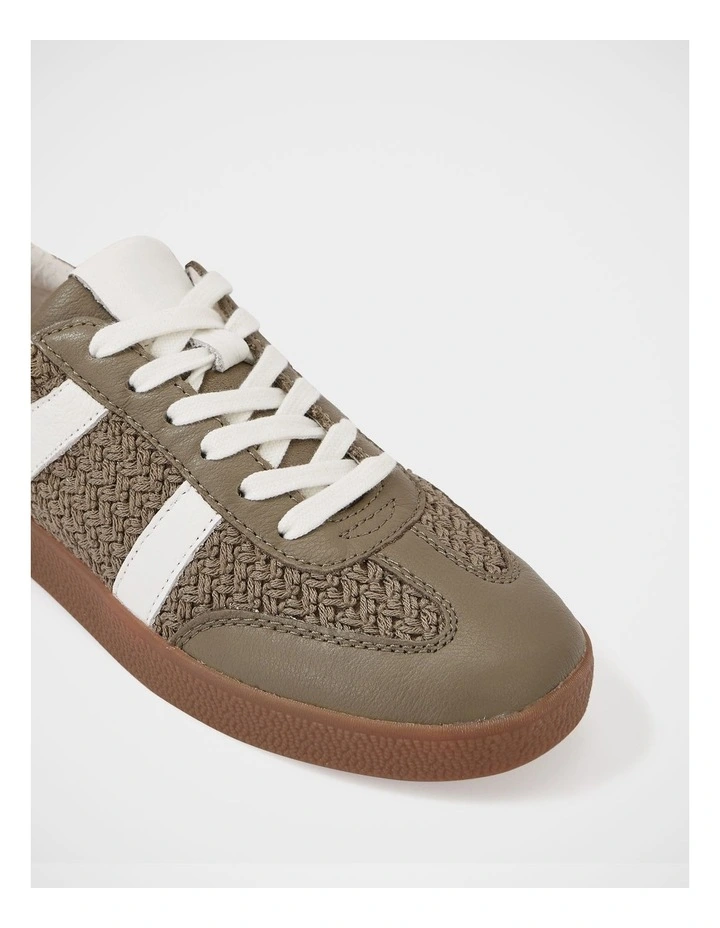 Boston Textile and Suede Sneaker in Green image 3