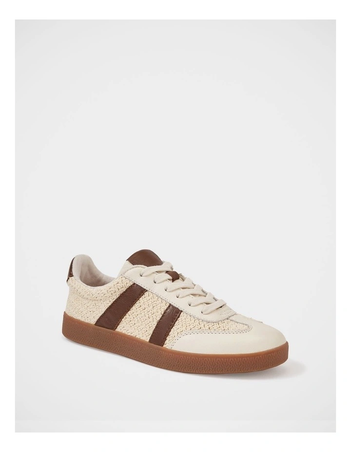 Boston Textile and Suede Sneaker in Ivory image 2