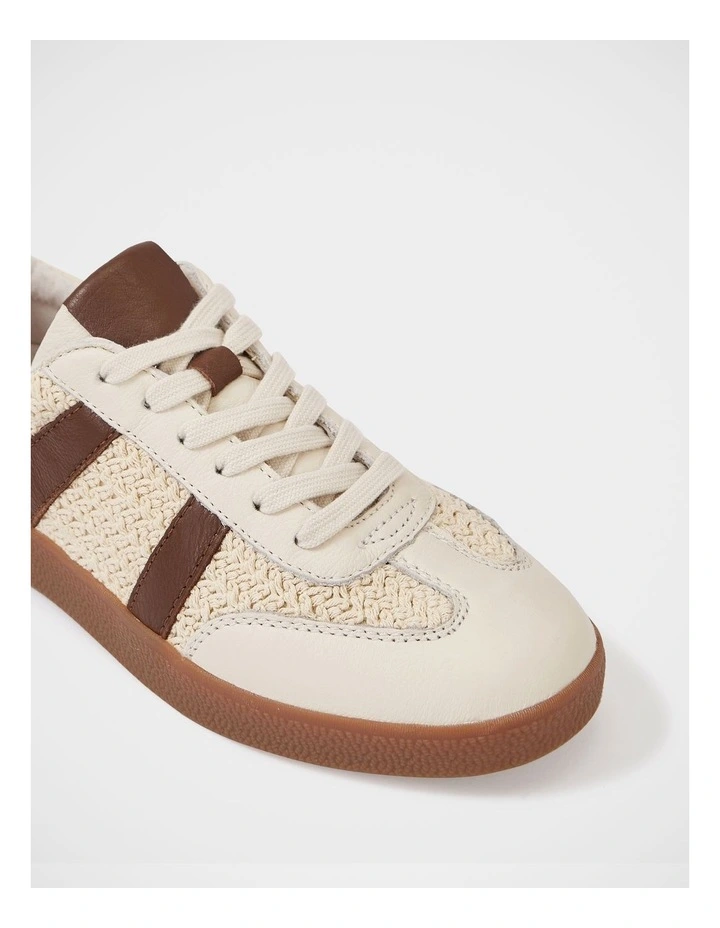 Boston Textile and Suede Sneaker in Ivory image 3