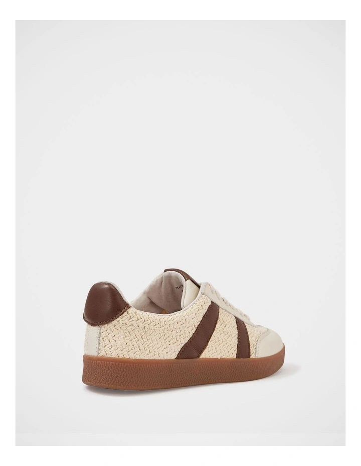 Boston Textile and Suede Sneaker in Ivory image 4