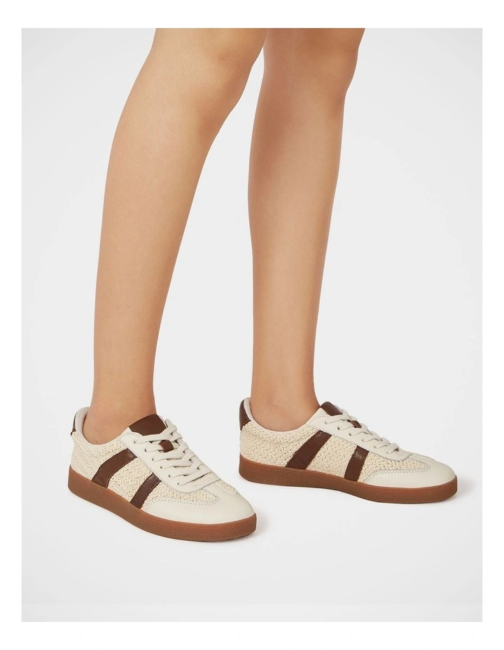 Boston Textile and Suede Sneaker in Ivory image 7