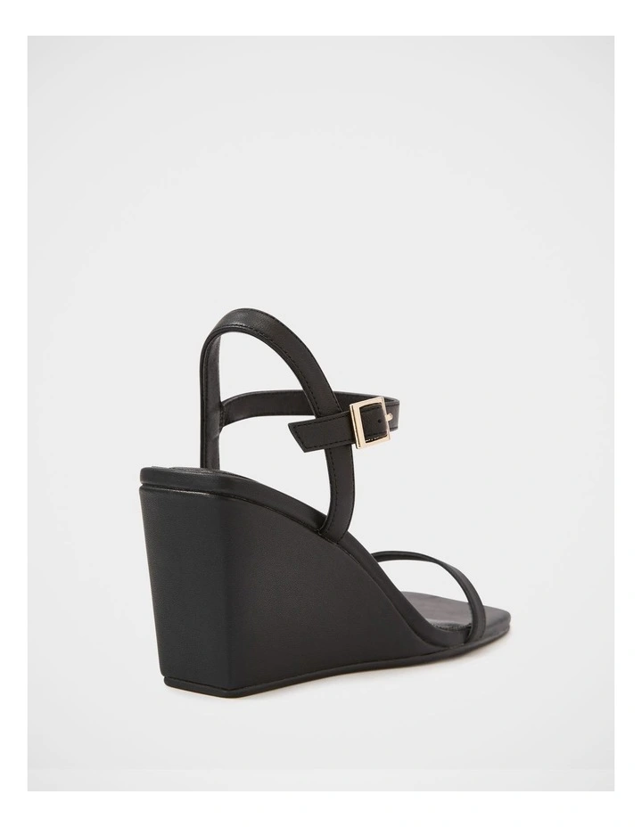 Prisca Leather Wedge in Black image 4