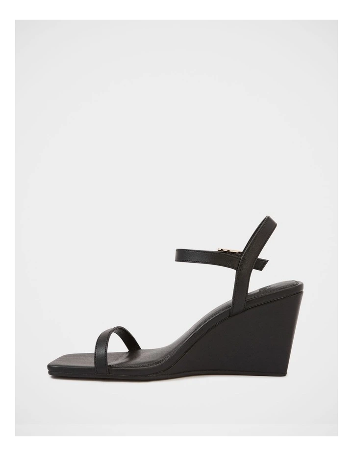 Prisca Leather Wedge in Black image 6