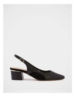 Gisela Leather Slingback in Black