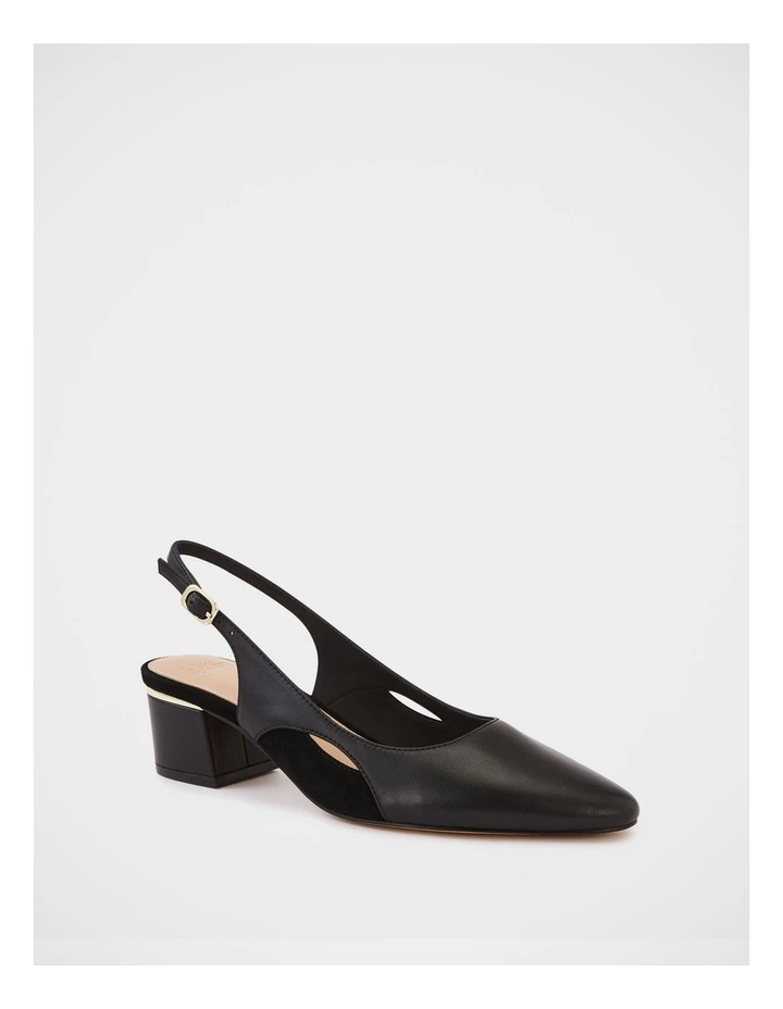 Gisela Leather Slingback in Black image 2