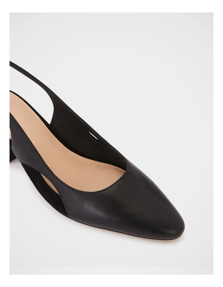 Gisela Leather Slingback in Black image 3
