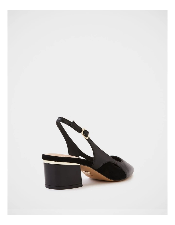 Gisela Leather Slingback in Black image 4
