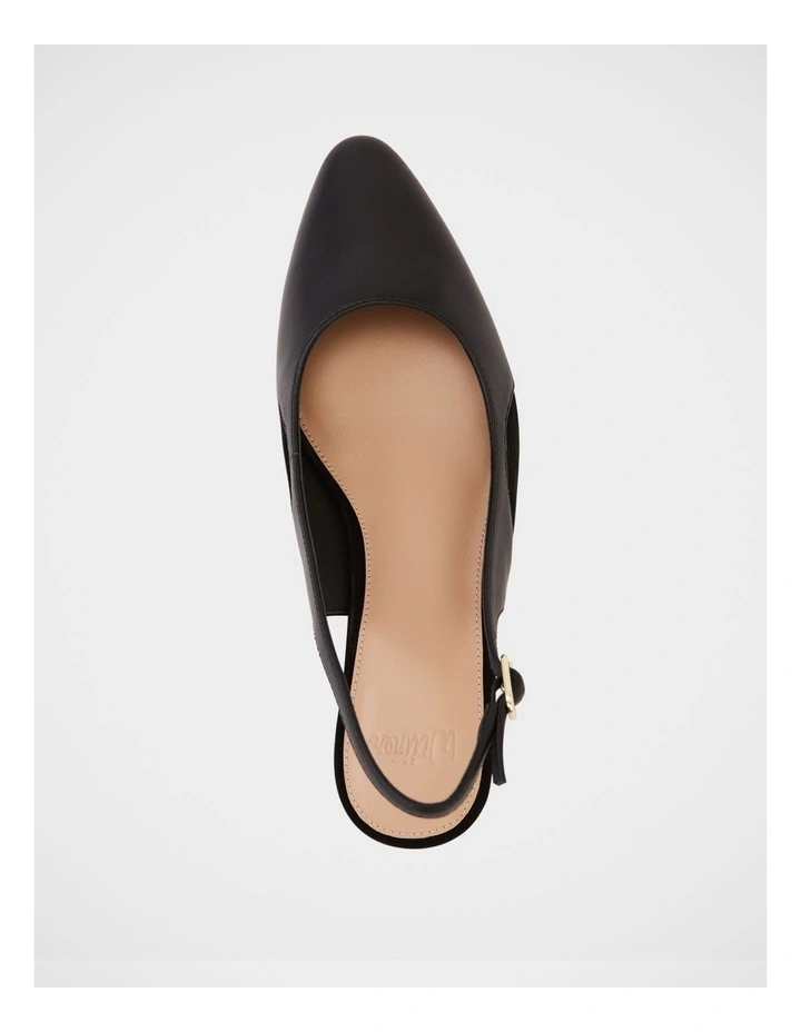 Gisela Leather Slingback in Black image 5