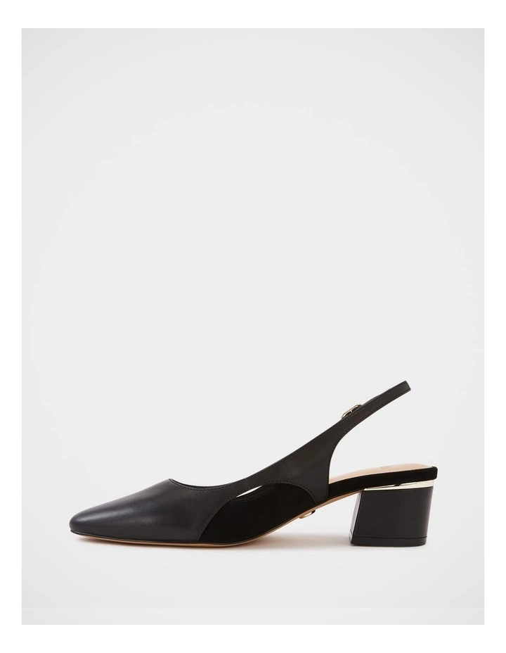 Gisela Leather Slingback in Black image 6