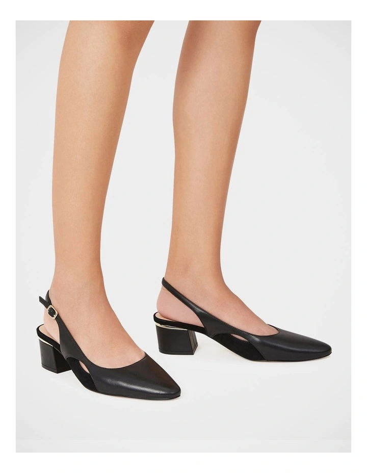 Gisela Leather Slingback in Black image 7