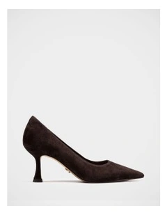 Lydia Suede Leather Pump in Espresso