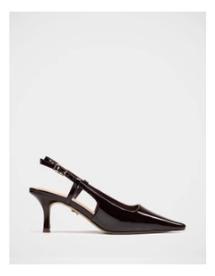 Marrie Patent Leather Slingback in Raisin