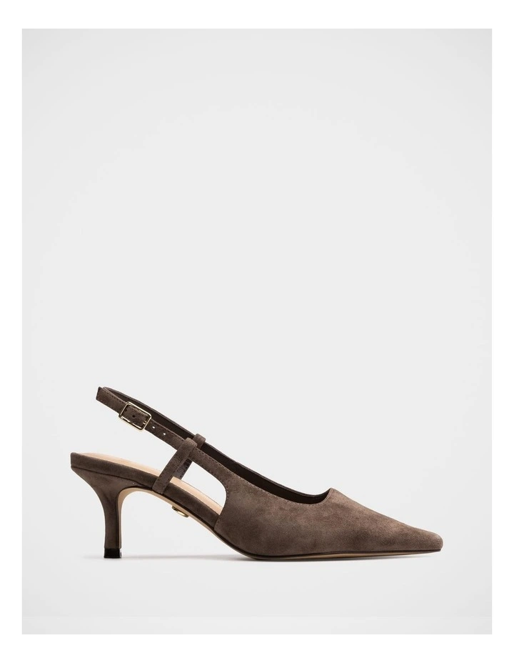 Marrie Suede Leather Slingback in Mocha Brown image 1