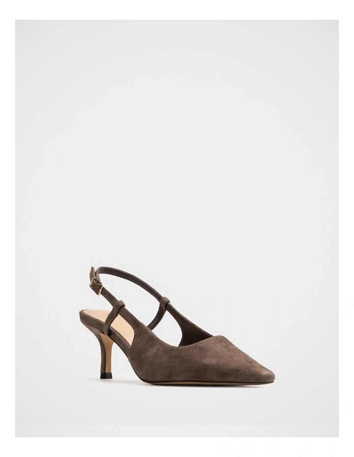 Marrie Suede Leather Slingback in Mocha Brown image 2
