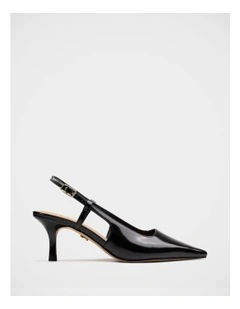 Marrie Leather Slingback in Black