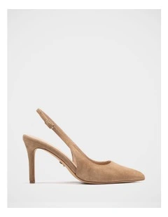 Riker Suede Leather Slingback in Sand