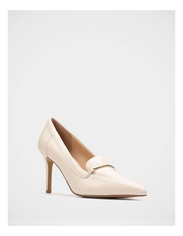 Rylan Leather Heeled Loafer in Vintage Ivory image 2