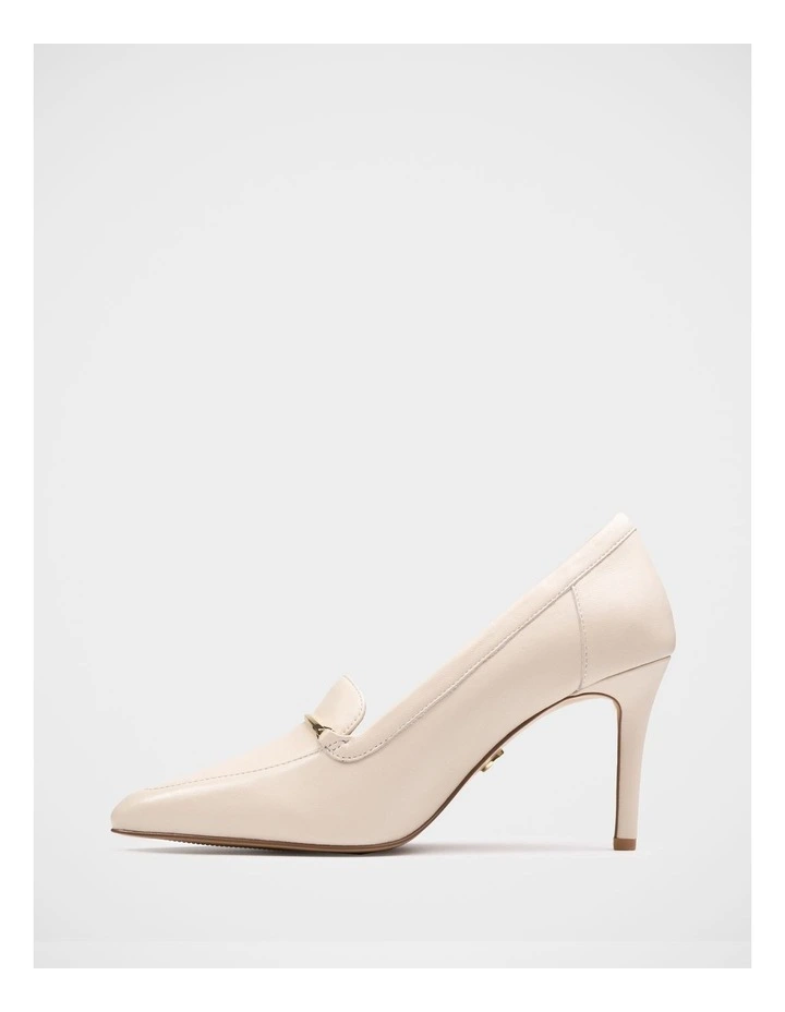Rylan Leather Heeled Loafer in Vintage Ivory image 6