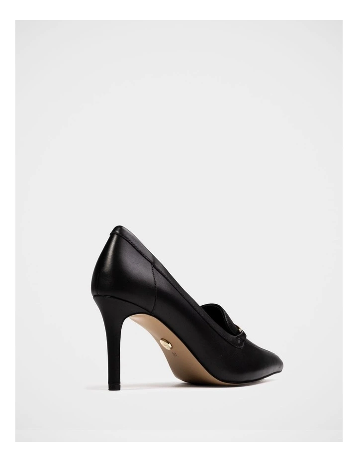 Rylan Leather Heeled Loafer in Black image 4