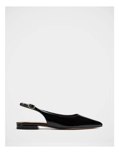Meli Patent Leather Slingback in Black