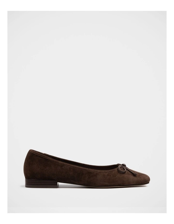Armenia Suede Leather Ballet Flat in Chocolate image 1